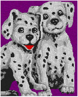 Template for Ministeck - Dalmatian Puppys