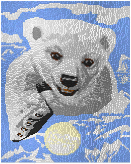 Template for Ministeck - polar bear cub