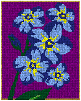 Template for ministick - Blue Flowers