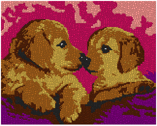 Template for Ministeck - Retriever Puppys 2 in pink