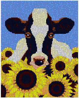 Template for Ministeck - Sunflower Cow