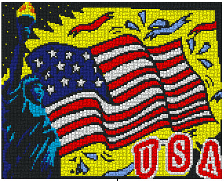 Template for mini pin - USA flag