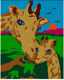 Template for mini pin - giraffe love