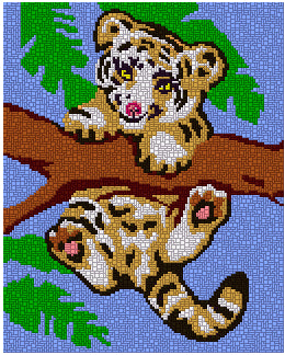 Template for Ministeck - Swinging Tiger Baby