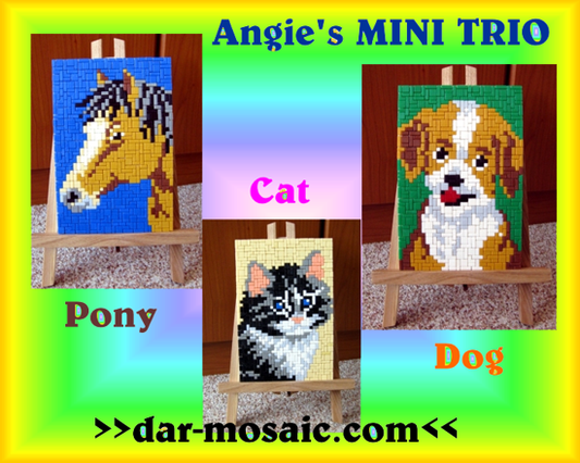 Vorlage für Ministeck - Trio - Hund, Katze, Pferd