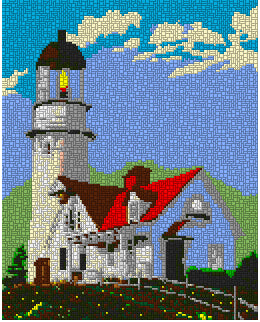 Template for Ministeck - Lighthouse on a Hill Day