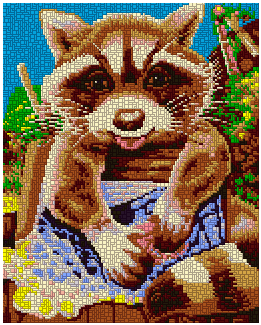 Template for Ministeck - Raccoon