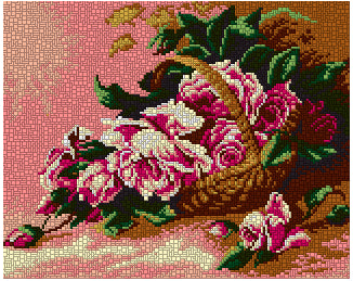 Template for Ministeck - Basket full of Roses