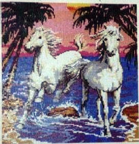 Template for Ministeck - Horses out of Ocean