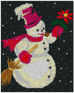 Template for mini plug - Snowman and Flower