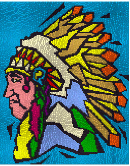 Template for Ministeck - Graffiti Indians