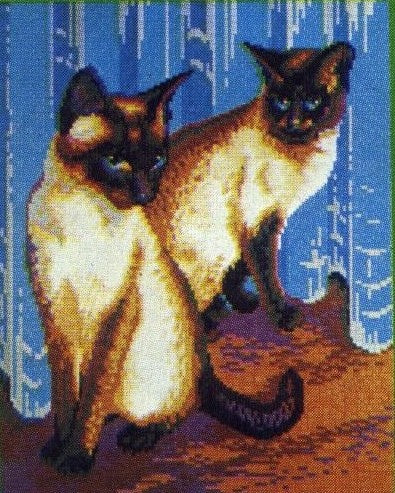 Template for Ministeck - Siamese Cats